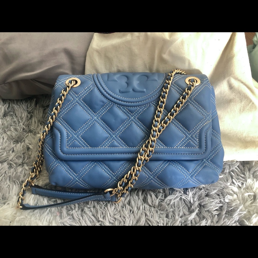 Tory Burch FLEMING CONVERTIBLE BAG dusty blue